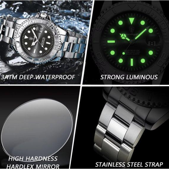 Чоловічий наручний годинник Poedagar Pilot (Сріблястий) Вінниця - фото 4