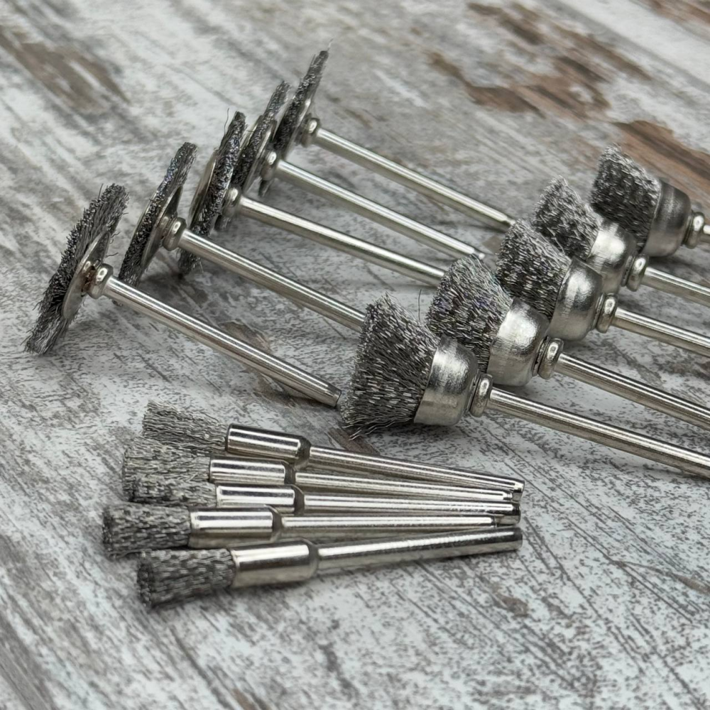 Набор металлических щеток 15 шт, 3 вида проволочных насадок для гравера и дремеля Киев - изображение 8