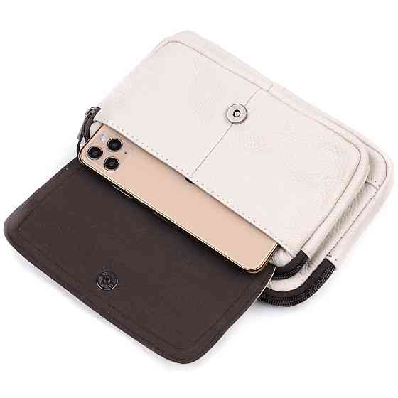 Сумка на пояс із натуральної шкіри Біла (Vintage) Київ