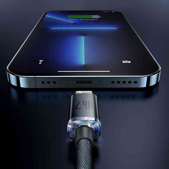 Кабель Baseus Crystal Shine Series Lightning 2.4A 1.2м блакитний Львів