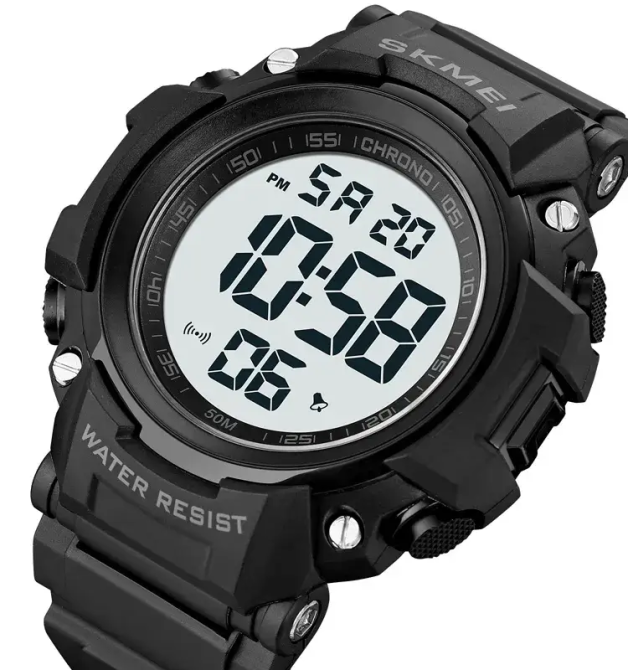 Чоловічий спортивний годинник Skmei 1886 (Чорний з білим) Вінниця - фото 2