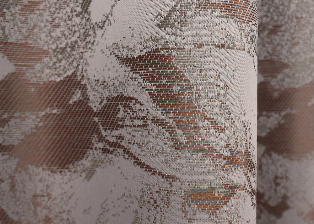 Комплект готовых штор VR-Textil Жаккард Мрамор Al3 № 1600ш Бежевый с терракотовым 145х270 см 2 шт (33-0461) Киев - изображение 8