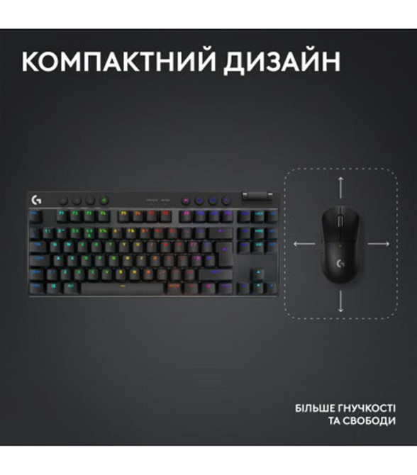Клавіатура Logitech G PRO X TKL Lightspeed Black Tactile (920-012136) Чорний Харьков - изображение 10