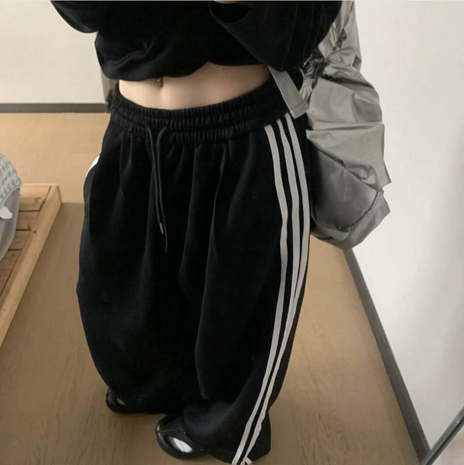 Жіночі повсякденні оверсайз штани з лампасами двонитка Одеса - фото 6