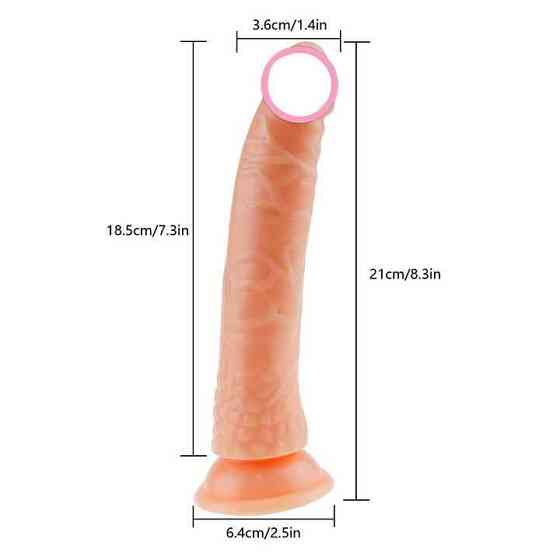 Гнущийся фалос на присоске - 21 см - Прозрачный Винница