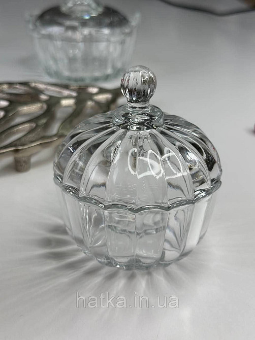 Цукорниця ємність для зберігання скляна "Перлина" 150 мл Київ - фото 3
