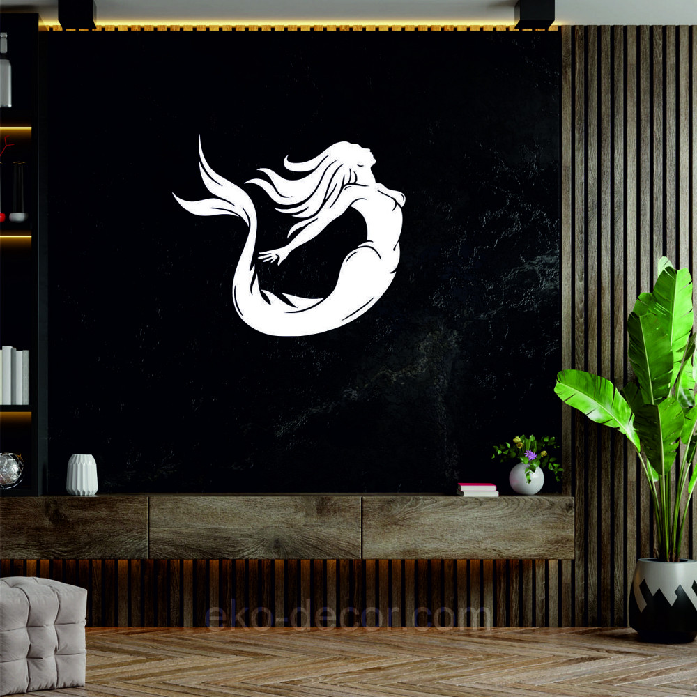 Декоративное настенное 3D Панно «Русалочка» Декор на стену с объемом 70*60 см, Белый Киев - изображение 8