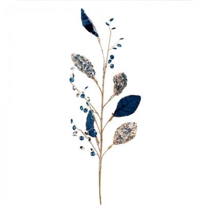 Декоративна гілка YES! Fun Листя з кристалами, блакитна, 78 (974731) Вінниця - фото 1