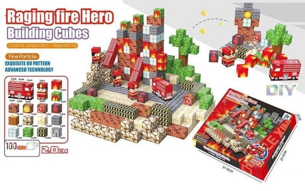 Магнитный конструктор 100 элементов, фигурки людей, ребро кубика 2 см. Киев - изображение 1