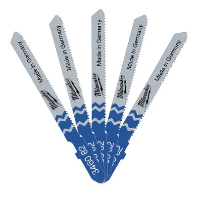 Полотно Milwaukee для лобзика T218A 55мм/крок зуба 1,2мм, 5шт, фігурний різ, універсальні (4932346082) Вінниця - фото 1