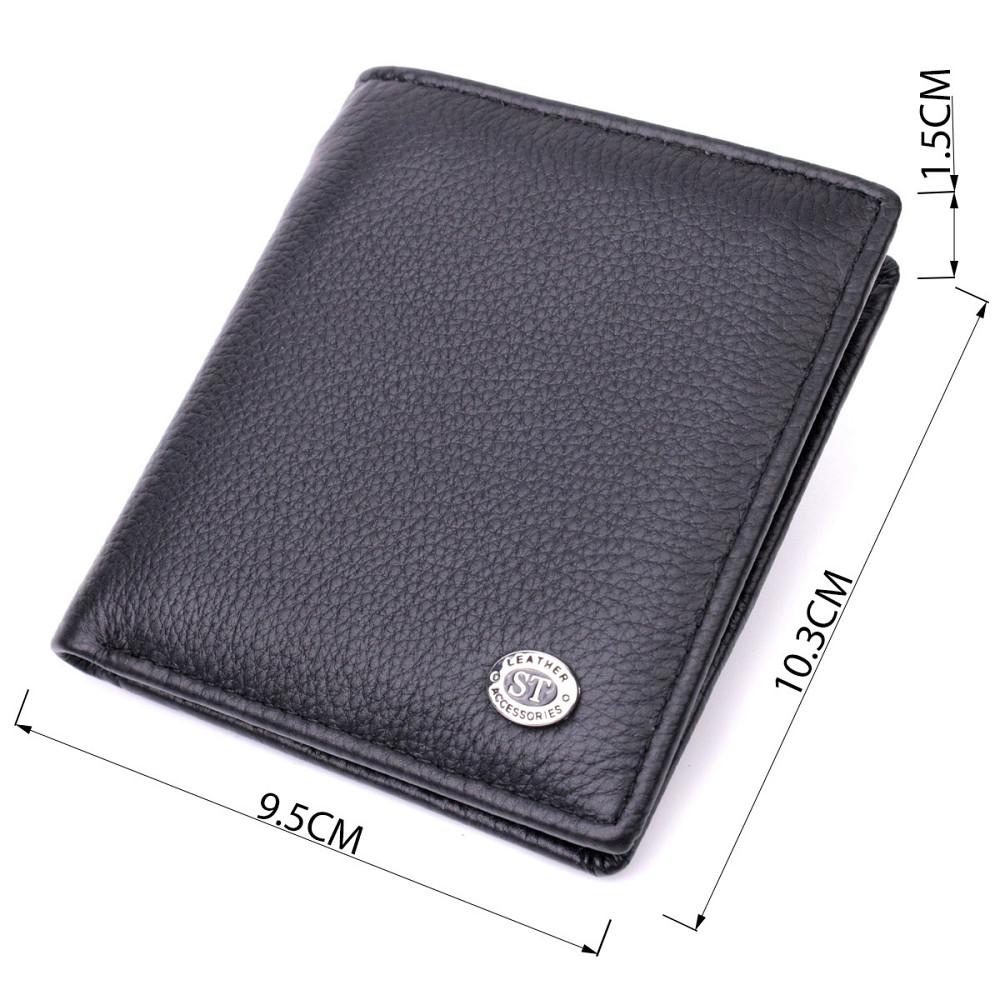 Універсальна модель гаманця з натуральної шкіри Чорний (ST Leather) Київ - фото 7