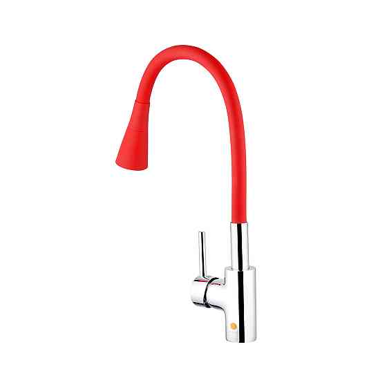 Смеситель для кухни с гибким изливом Kroner KRP Küche - C031RED красный Киев