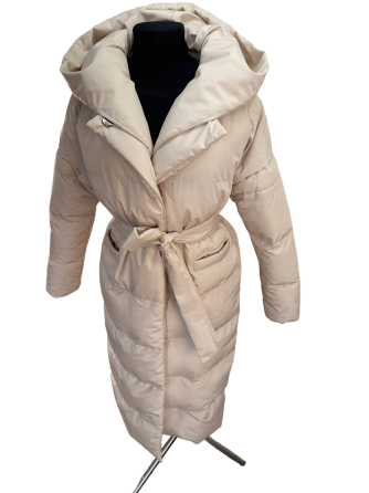 Пальто пуховик жіноче зимове довге Бежевий 44/46 Харків