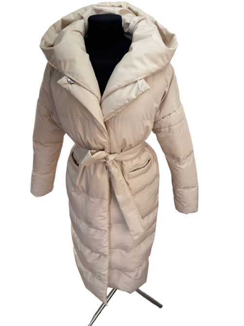 Пальто пуховик жіноче зимове довге Бежевий 44/46 Харків - фото 1