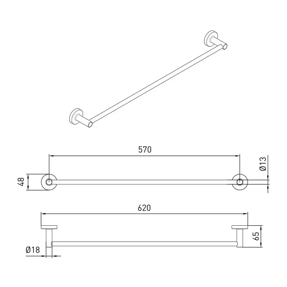 Тримач для рушника VOLLE RONDA de la noche чорний Київ - фото 2