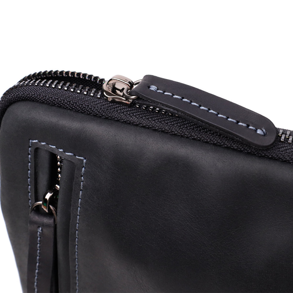 Удобная сумка для мужчин на плечо из натуральной винтажной кожи Shvigel 23147 Черный Киев - изображение 7