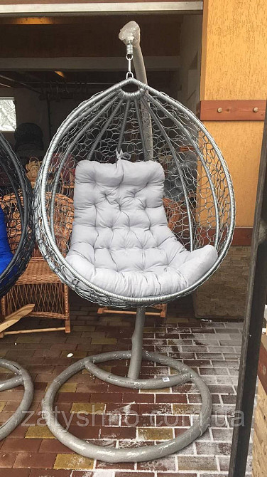 Біле крісло кокон з м'якою подушкою Київ - фото 8