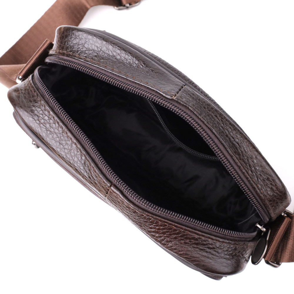 Горизонтальна зручна сумка з ручкою для чоловіків з натуральної шкіри Коричневий (Vintage) Київ - фото 10