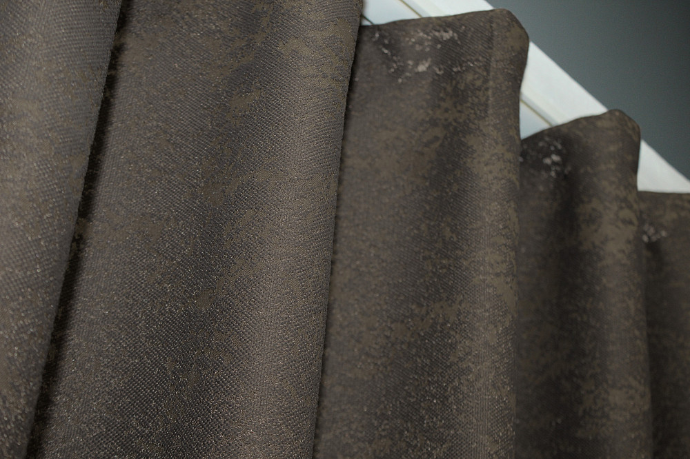 Комплект коротких штор VR-Textil Лен мрамор Pavliani № 1288ш 130х170 см 2 шт Темное какао (35-0064) Киев - изображение 5