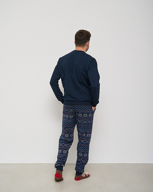 Чоловіча тепла піжама — Байка — штани в орнамент — Family look для пари Tom John 93430 M Київ - фото 3