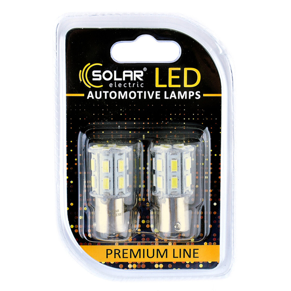 LED автолампа Solar 12V S25 BA15s 20SMD white, 2шт Київ - фото 1
