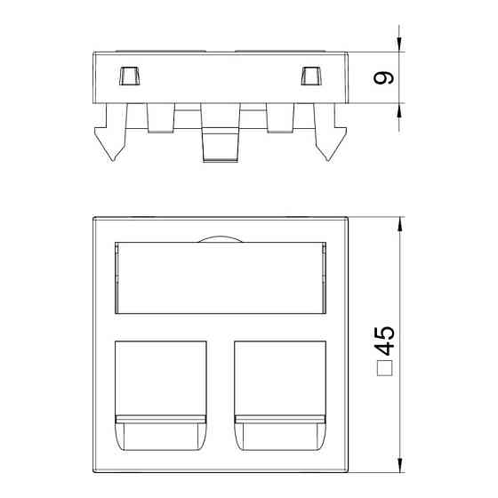 Інформаційна панель OBO Bettermann 45 х 45 мм 2 RJ45 пуста біла Киев