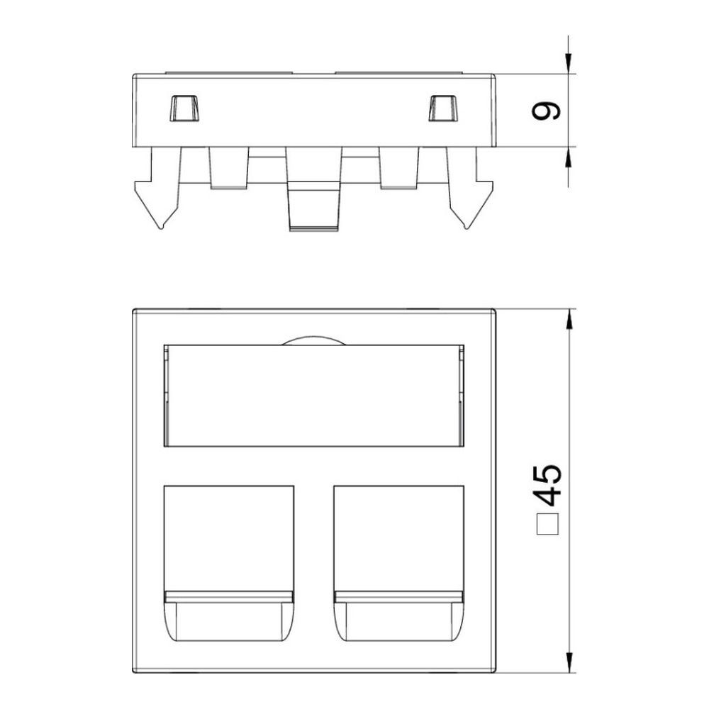 Інформаційна панель OBO Bettermann 45 х 45 мм 2 RJ45 пуста біла Киев - изображение 2