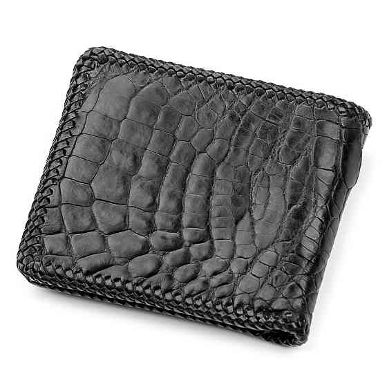 Портмоне з натуральної шкіри крокодила Чорне (CROCODILE LEATHER) Київ