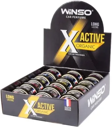 Ароматизатор повітря Winso Organic X Active 40 г MIX №1 (18 шт/бокс) Ковель
