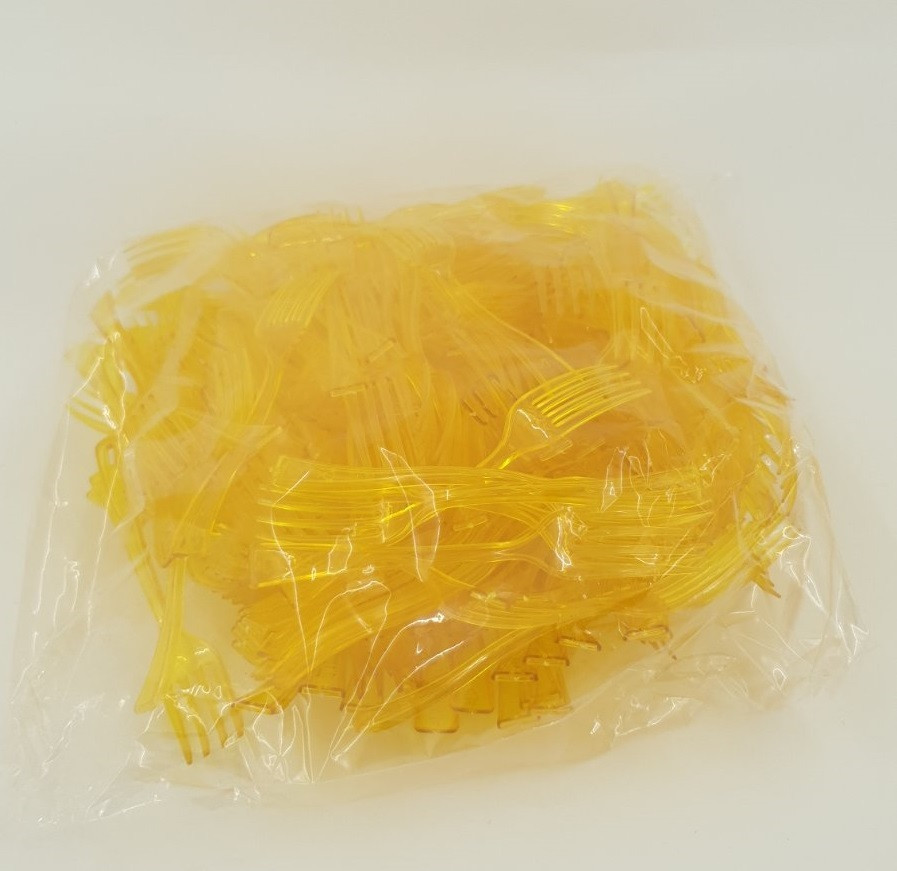 Вилка одноразовая пластиковая для фруктов Юнита Желтая (250 шт) Харків - фото 3