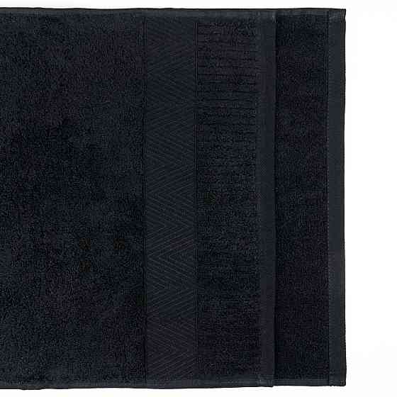 Махровий рушник 50x90см Преміум якості Зеро Твіст Бордюр 550г/м2 (Чорний) Суми