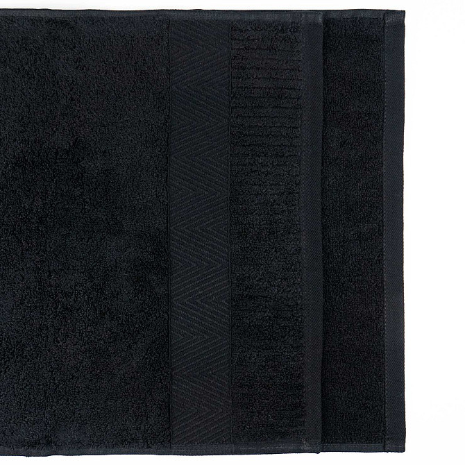 Махровий рушник 50x90см Преміум якості Зеро Твіст Бордюр 550г/м2 (Чорний) Суми - фото 4