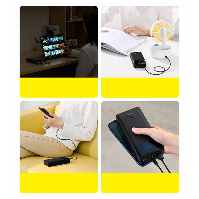 Power bank (Зовнішній акумулятор) Baseus Bipow 20W 10000 mAh PPBD050301 (Чорний) Николаев - изображение 6