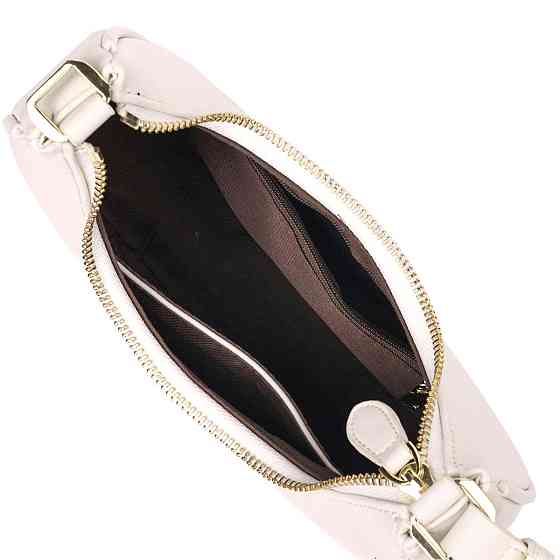 Стильная женская сумка-хобо из натуральной гладкой кожи 21287 Vintage Молочная Киев