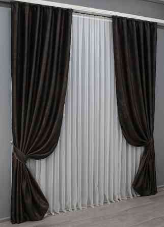 Комплект готових штор VR-Textil Софт № 1450ш 150х275 см 2 шт. Венге (33-0323) Киев