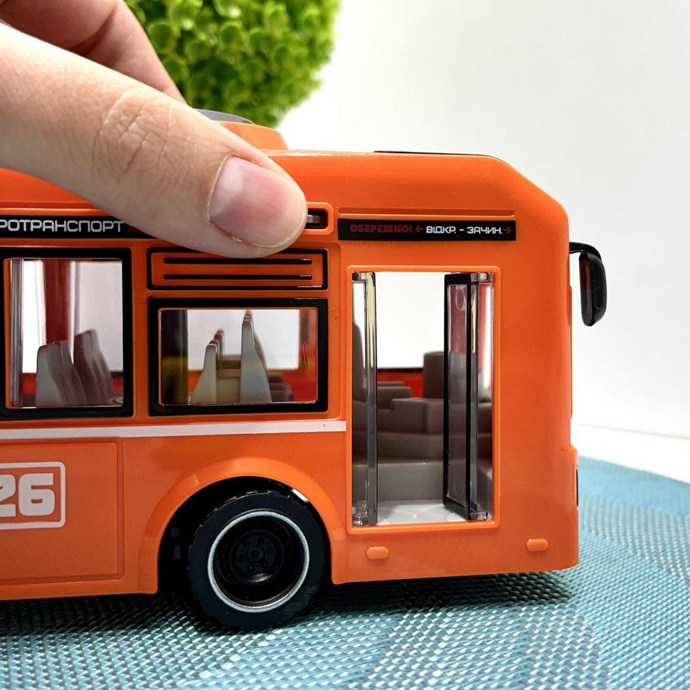 Тролейбус Авто Експерт з інерцією підсвічуванням і звуком відчиняються двері Помаранчевий (26487) Чернигов - изображение 4