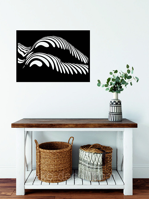 Декоративное настенное Панно «Девушка» , Декор на стену 90*63 см, Черный Киев - изображение 2