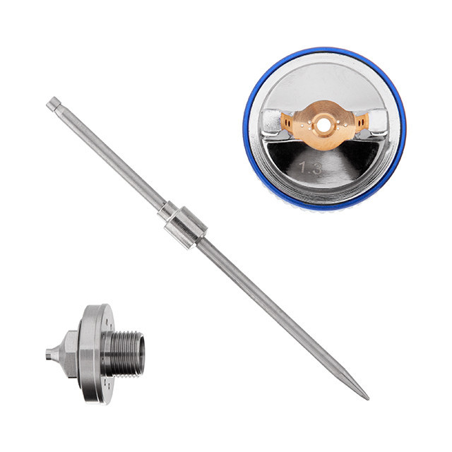 Комплект форсунки 1,3 мм для фарбопультів HVLP II PT-0100, PT-0105, PT-0105D (дюза, повітряна головка, голка) INTERTOOL PT-2113 Київ - фото 1