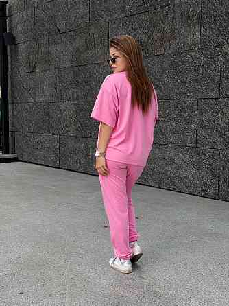 Спортивный костюм женский футболка и штаны джогеры Розовый XS-S Харьков