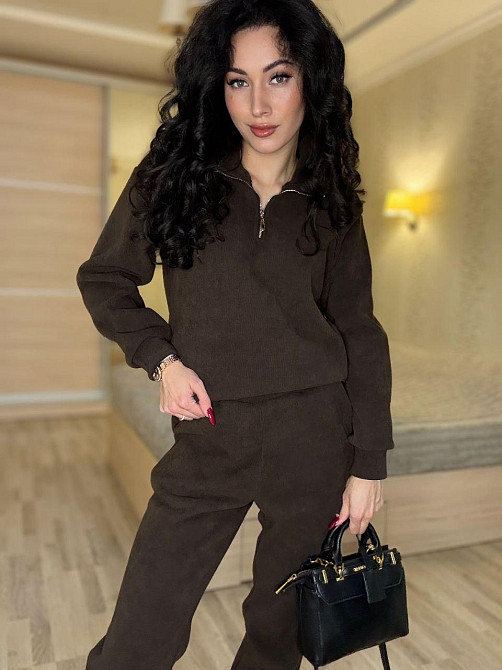 Женский теплый костюм двойка: кофта и штаны вельвет на плотном флисе Одесса - изображение 6