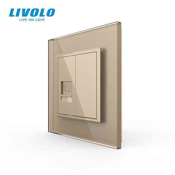 Розетка комп'ютерна RJ-45 Livolo золото скло (VL-C791C-13) Коломыя