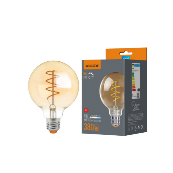 Лампа G95 5W E27 2200К 220V Filament ASD LED Videx Житомир - изображение 5