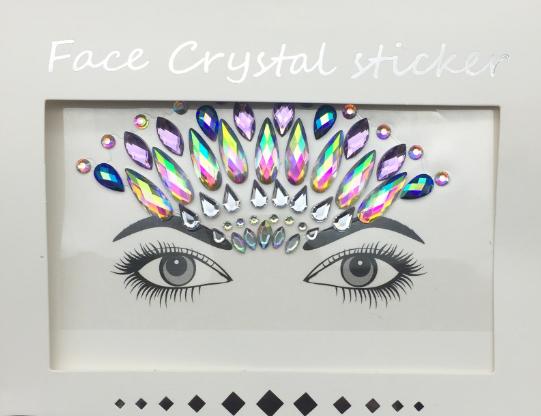 Наклейки камінці на обличчя блискучі one size різнобарвний Київ