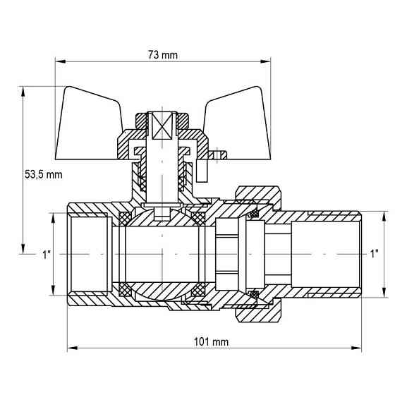 Кран з американкою 1" (Koer KR.227.W) білий (KR0098) Київ