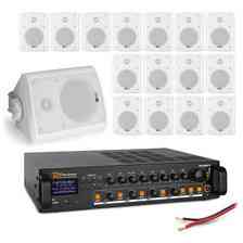 Колонка  Zestaw białych głośników naściennych 16 x 4" BC40V z wzmacniaczem 4 strefowym Київ