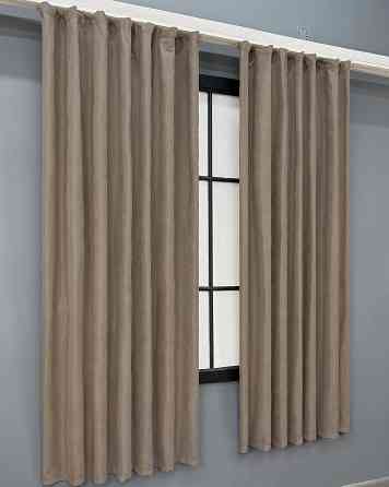 Комплект коротких штор VR-Textil Мікровелюр Petek YL № 1701ш Капучино 130х170 см 2 шт (35-0458) Київ