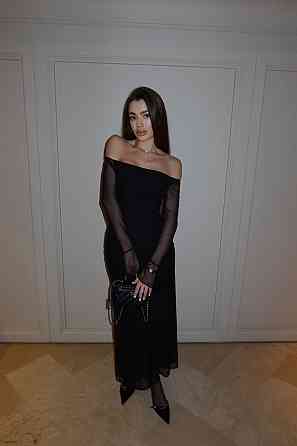 Жіноча приталена максі сукня віскоза + сітка Чорний, 42/44 Одеса