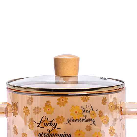 Yiwu Скляна каструля прозора з кришкою 1.5 (л) жаростійка HP-33-2 Киев