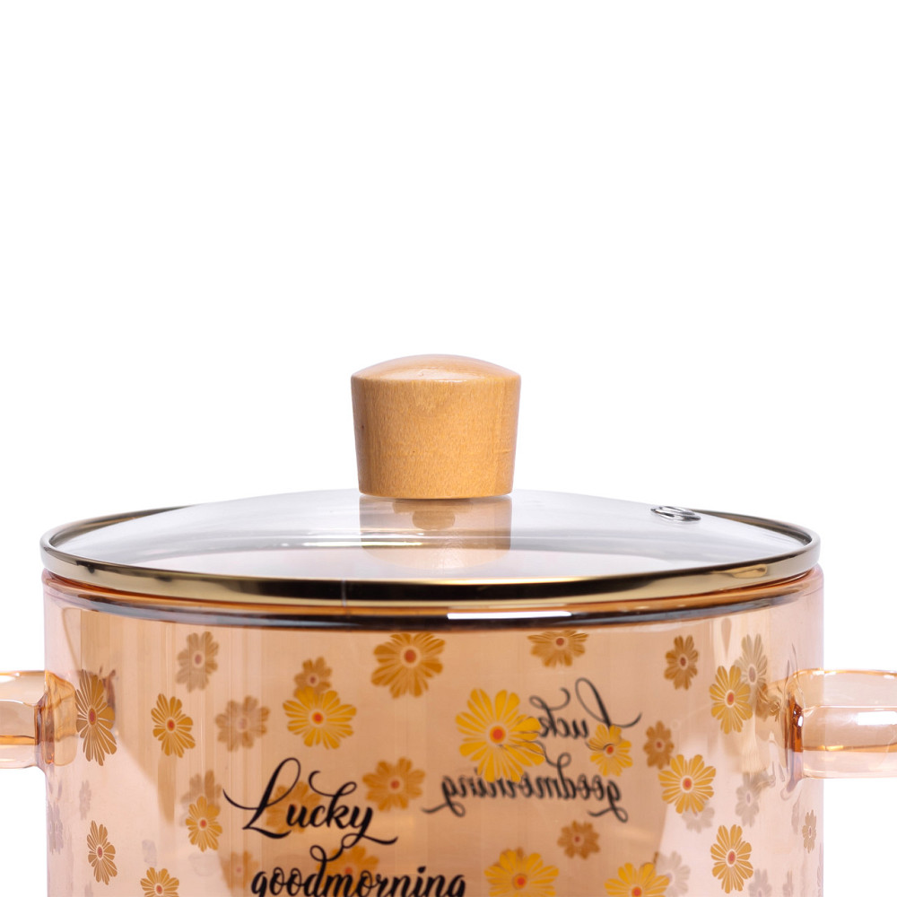 Yiwu Скляна каструля прозора з кришкою 1.5 (л) жаростійка HP-33-2 Киев - изображение 3