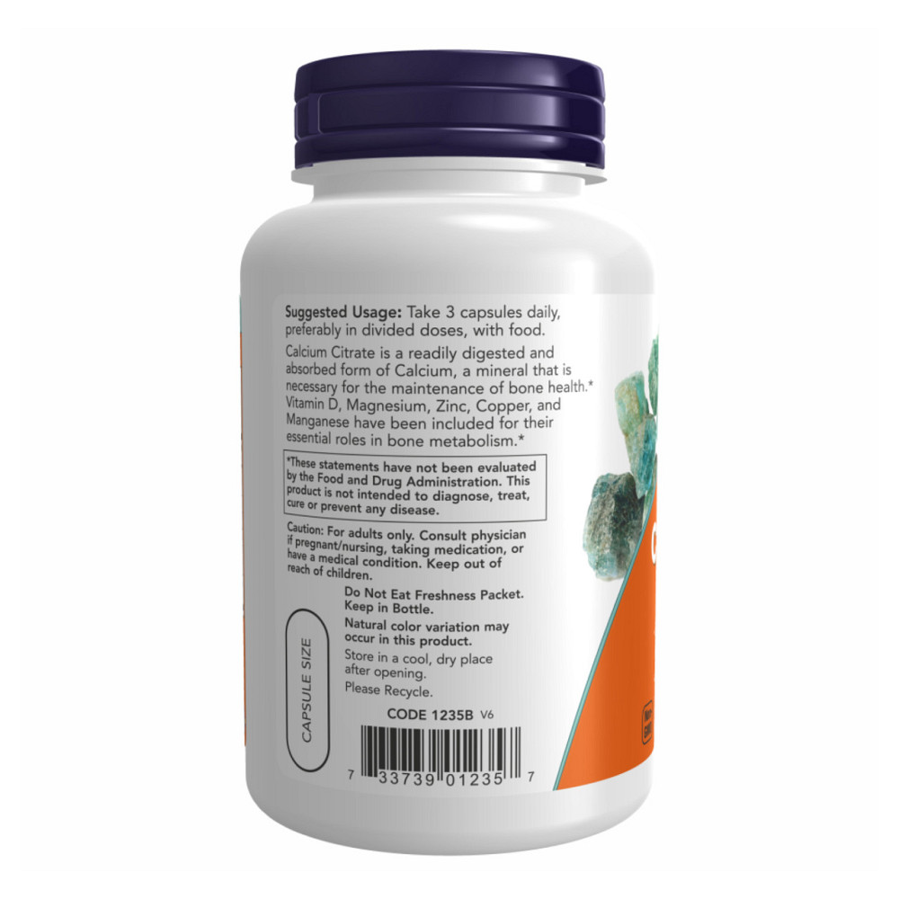 Цитрат кальцію Now Foods Calcium Citrate 120 розтік капс Київ - фото 6